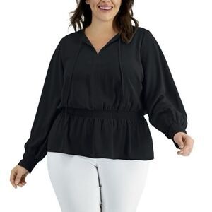 Black Peplum Long Sleeve Top M